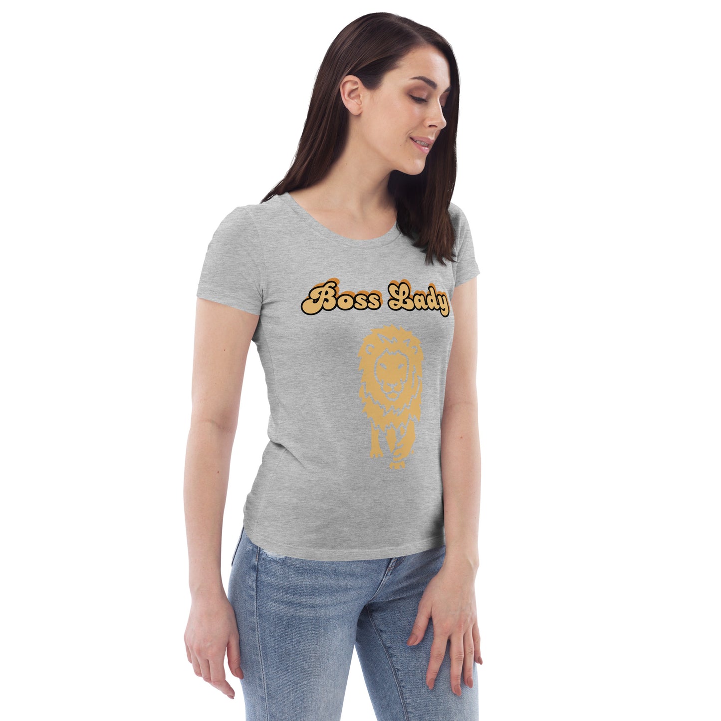 Women's fitted tee (Boss Lady Lion2)