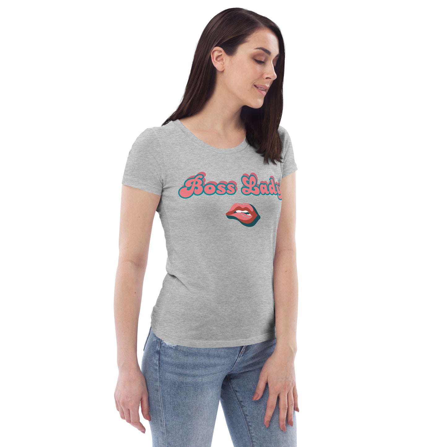 Women's fitted tee (Boss Lady Pink Lips)