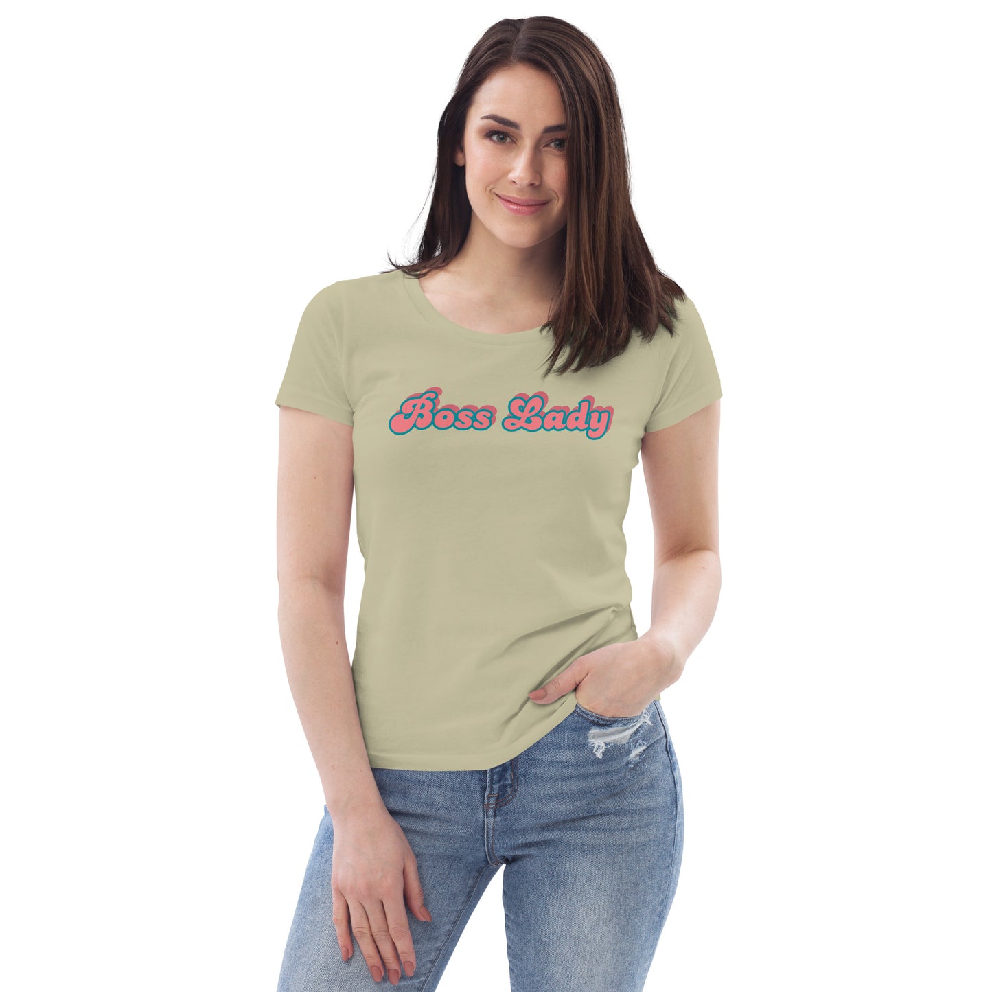 Women's fitted tee (Boss Lady Pink)