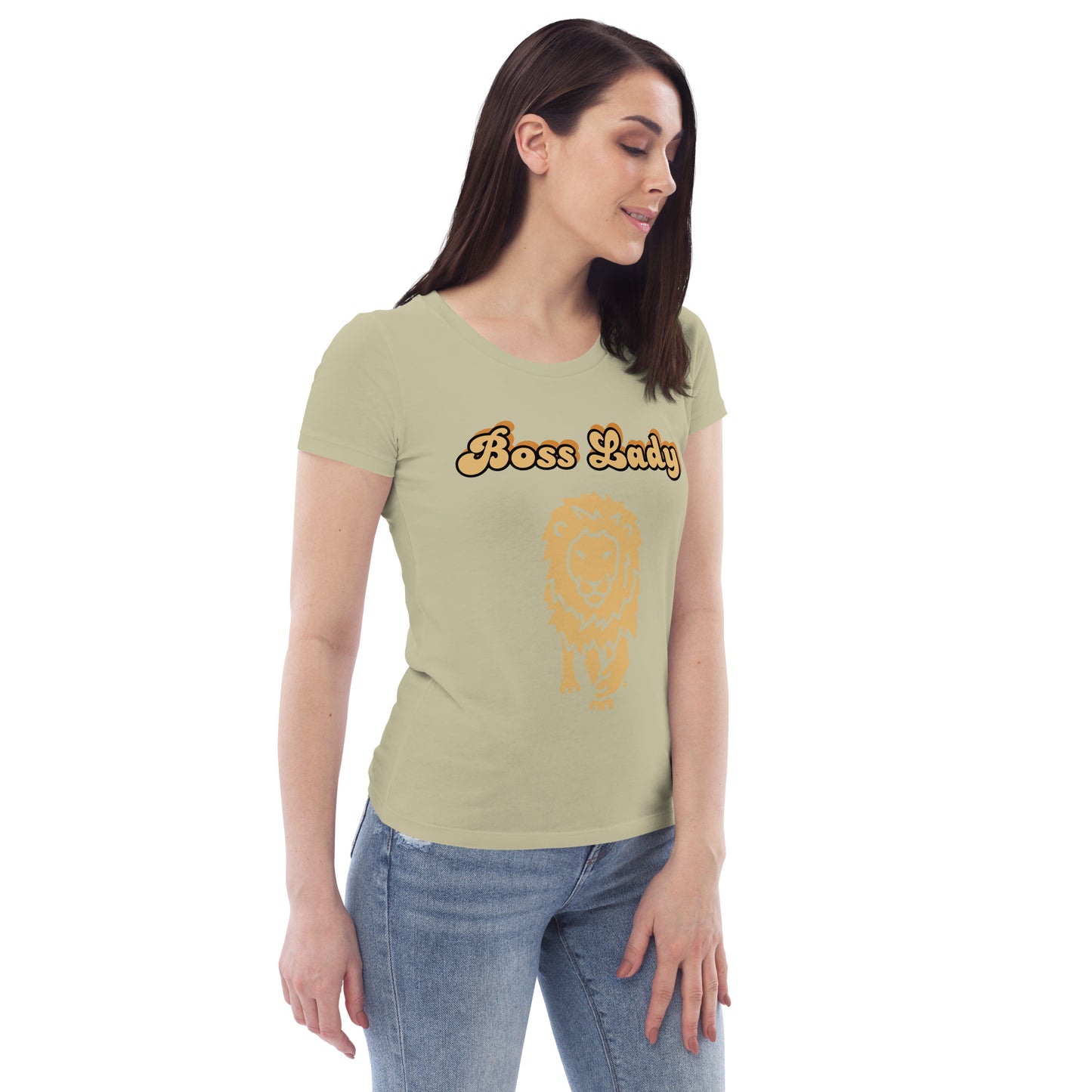 Women's fitted tee (Boss Lady Lion2)