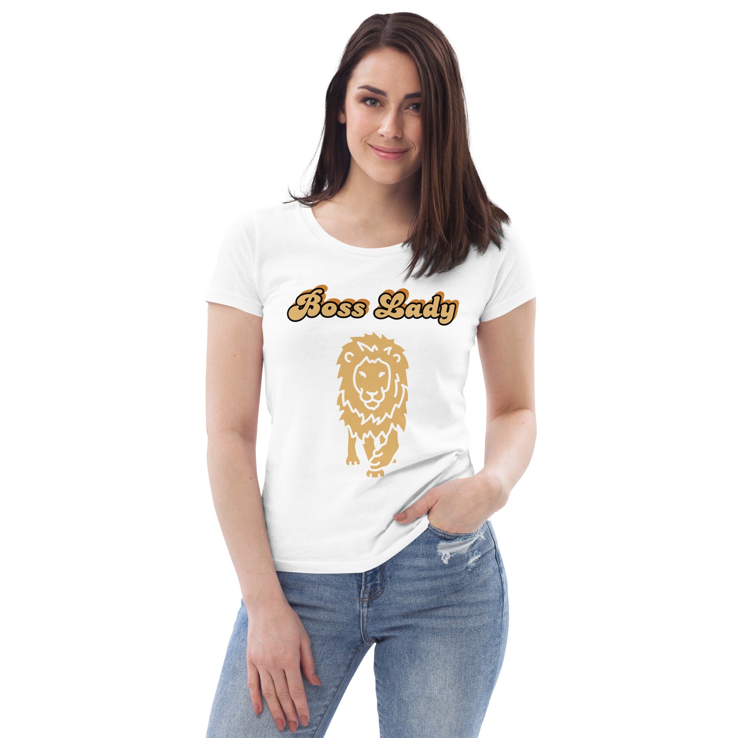 Women's fitted tee (Boss Lady Lion2)