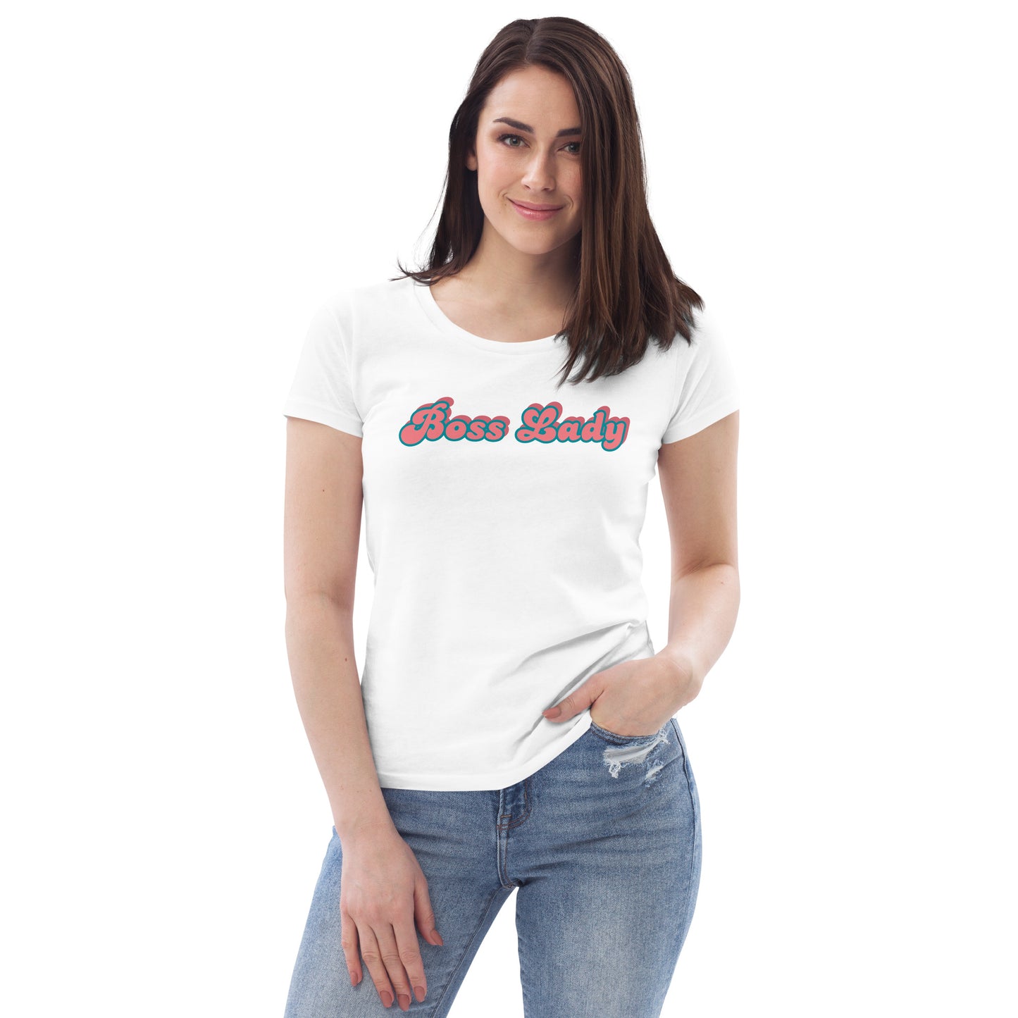 Women's fitted tee (Boss Lady Pink)