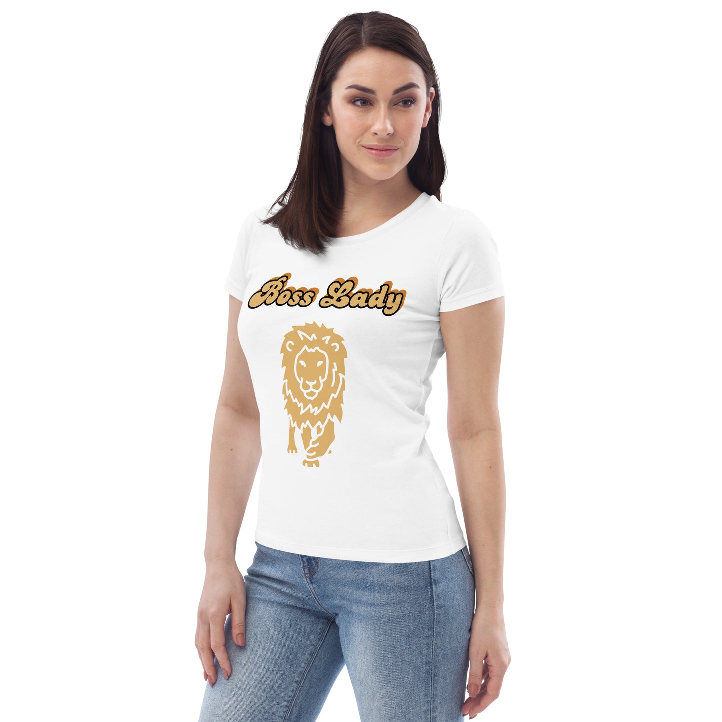 Women's fitted tee (Boss Lady Lion2)