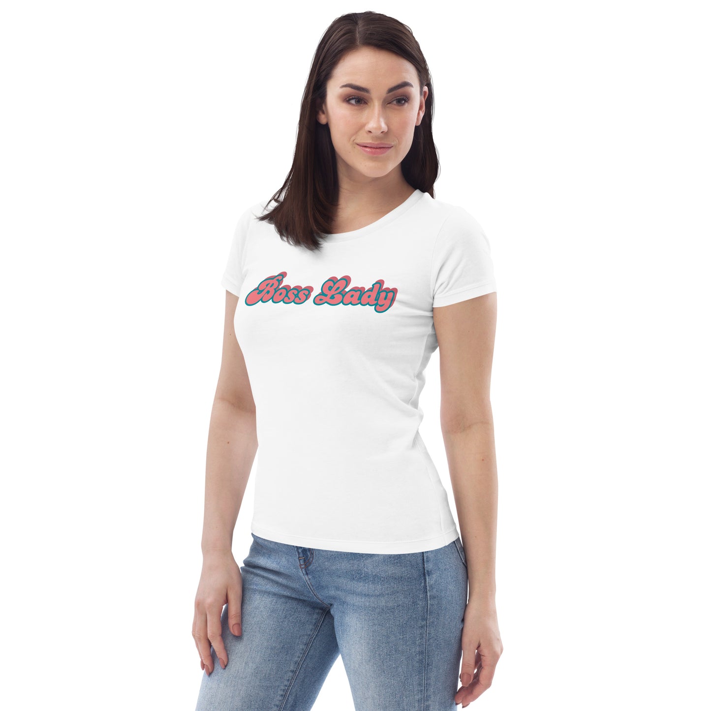 Women's fitted tee (Boss Lady Pink)