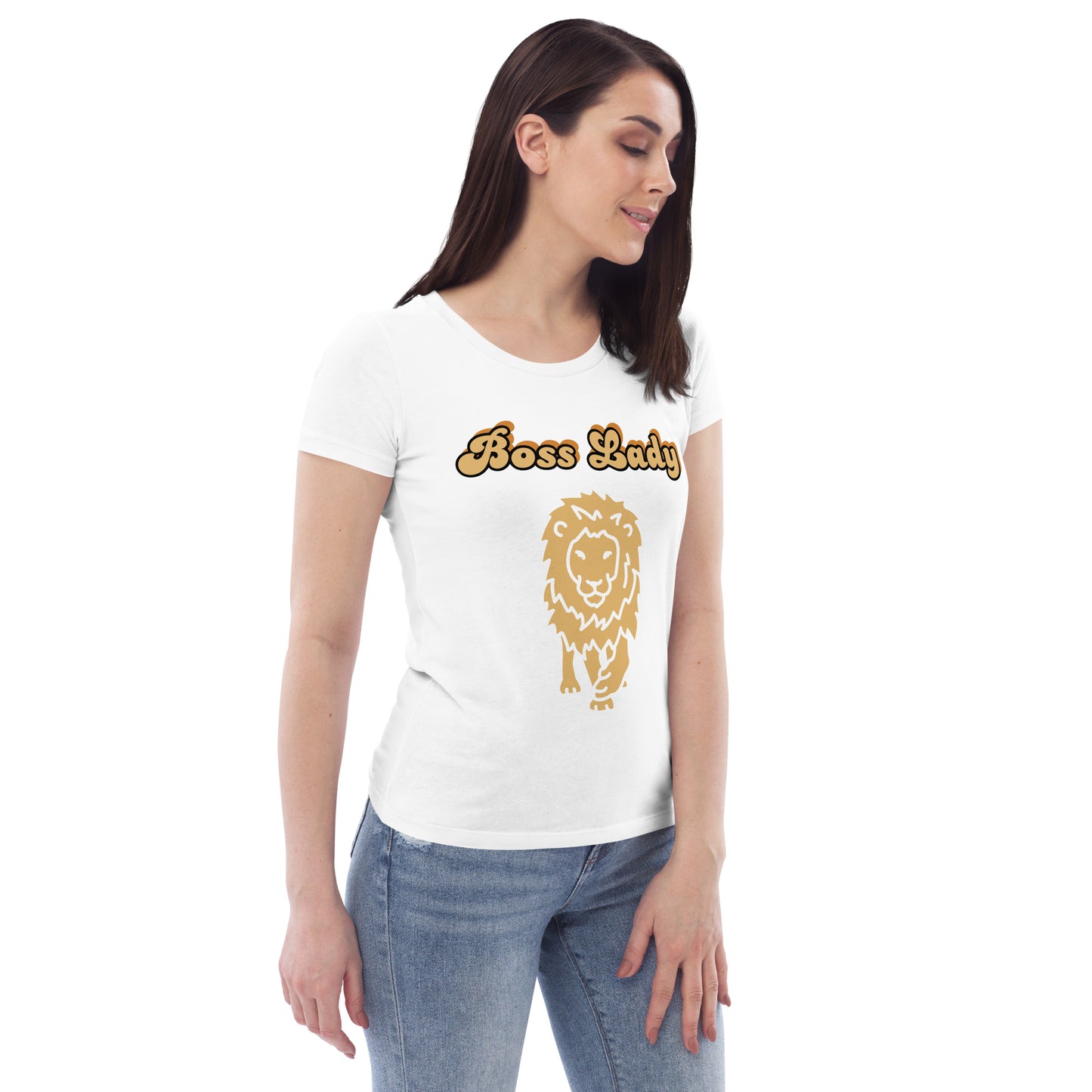 Women's fitted tee (Boss Lady Lion2)