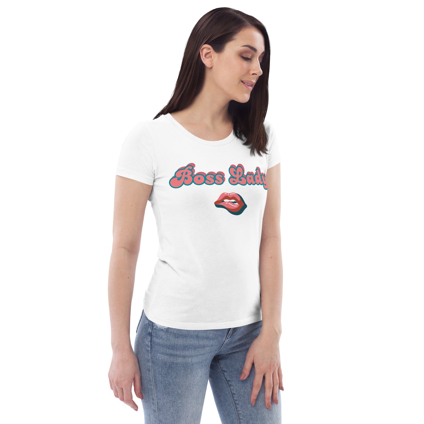 Women's fitted tee (Boss Lady Pink Lips)