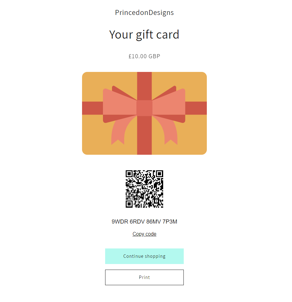 PrincedonDesigns Gift Card