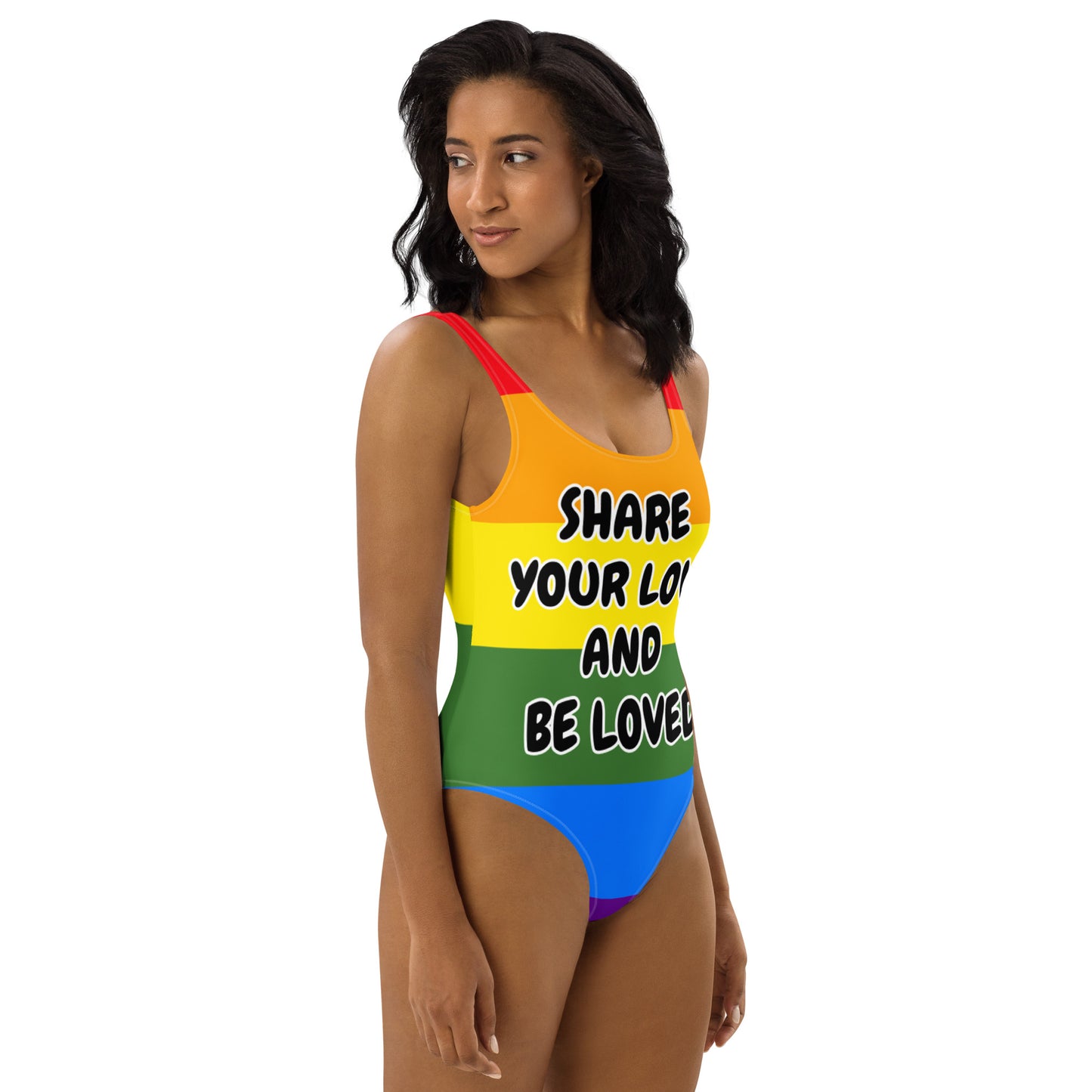 One-Piece Swimsuit - Share Love (rainbow 1)