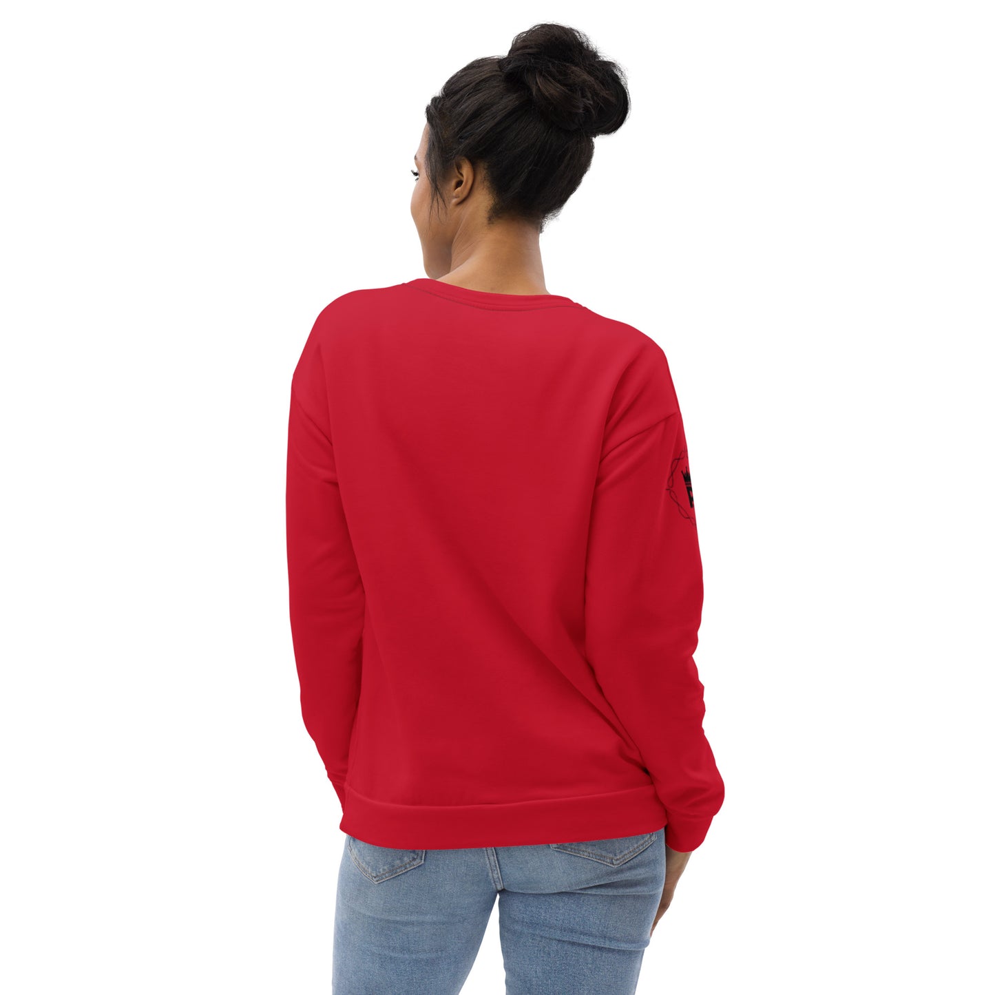 Unisex Pidgin Sweatshirt Christmas Jumper - red - I go chop chicken for xmas ooo (black print)