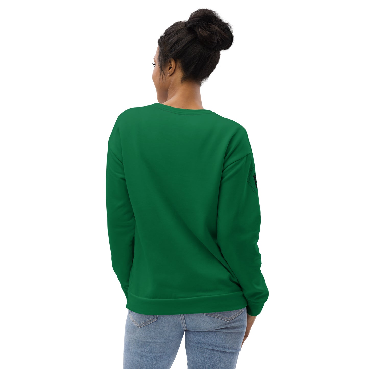 Unisex Pidgin Sweatshirt Christmas Jumper - forest green - I go chop chicken for xmas ooo (black print) copy