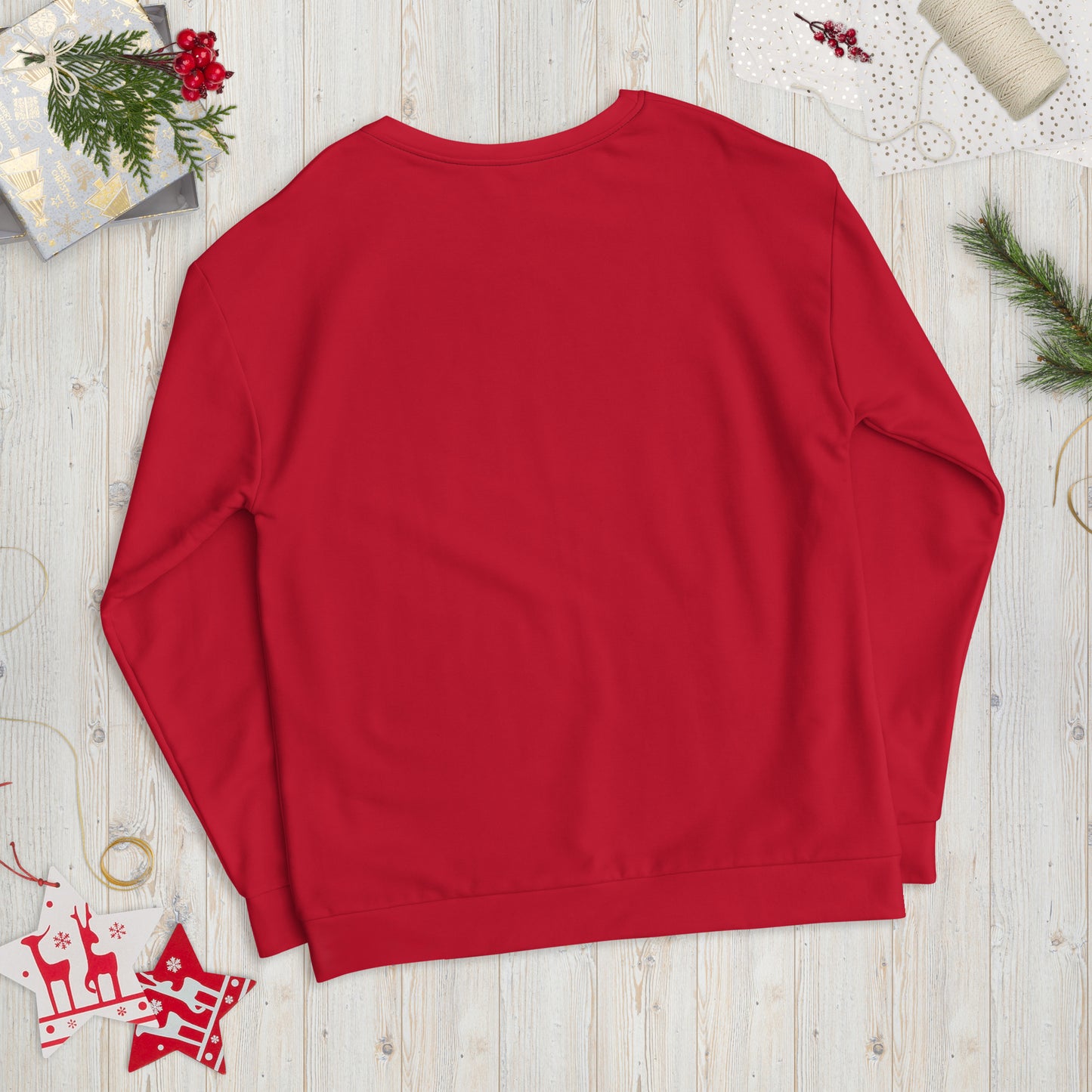 Unisex Sweatshirt Turkey Christmas Jumper - red - bring in the turkey (black print)