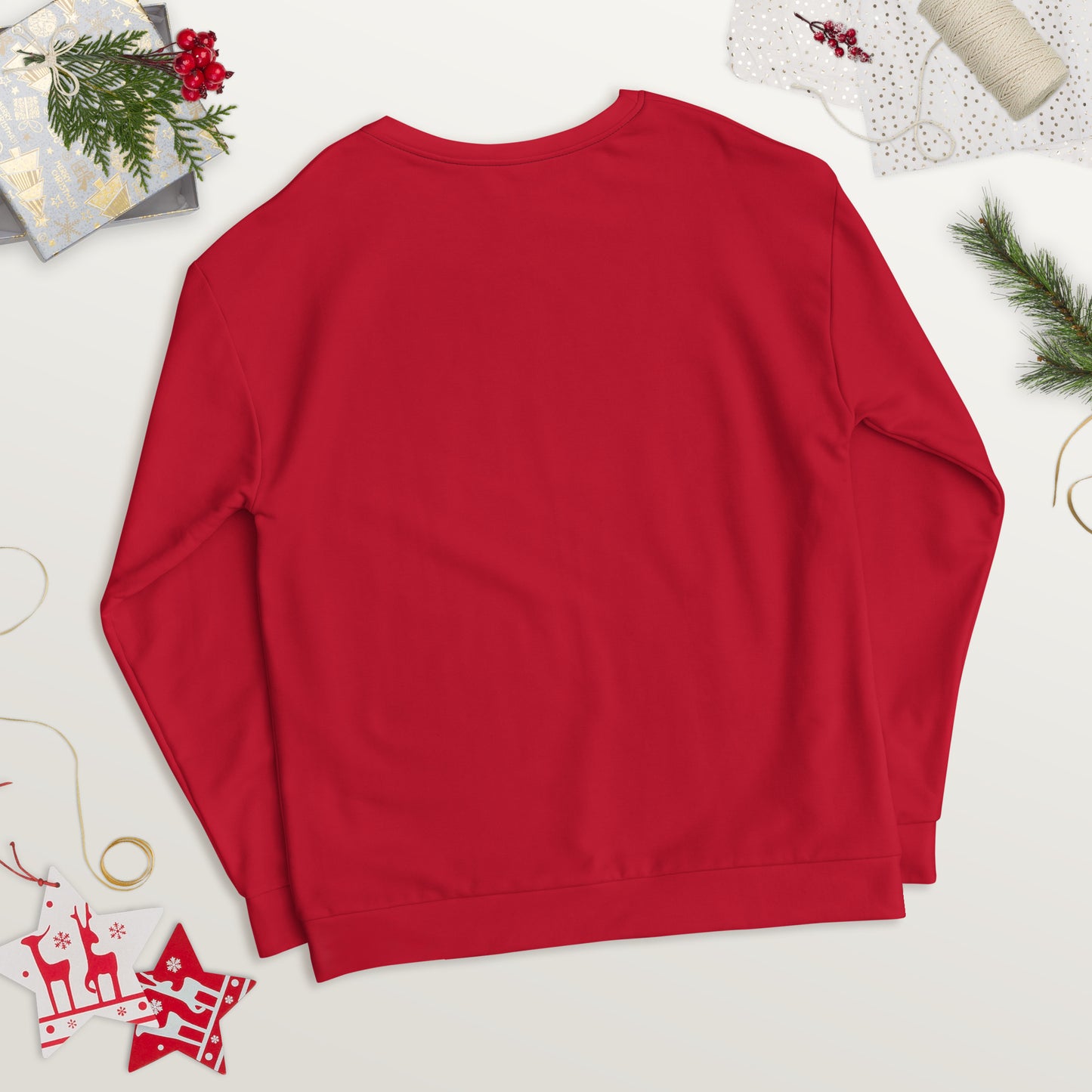 Unisex Sweatshirt Turkey Christmas Jumper - red - bring in the turkey (black print)