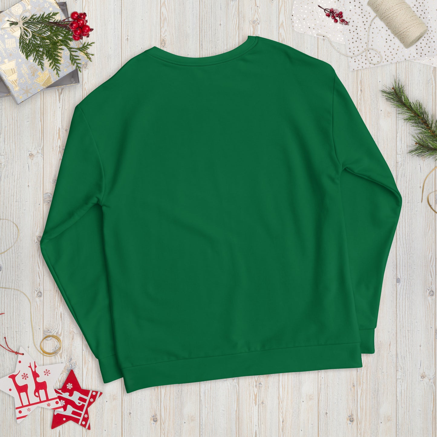Unisex Sweatshirt Turkey Christmas Jumper - forest green - bring in the turkey (black print)