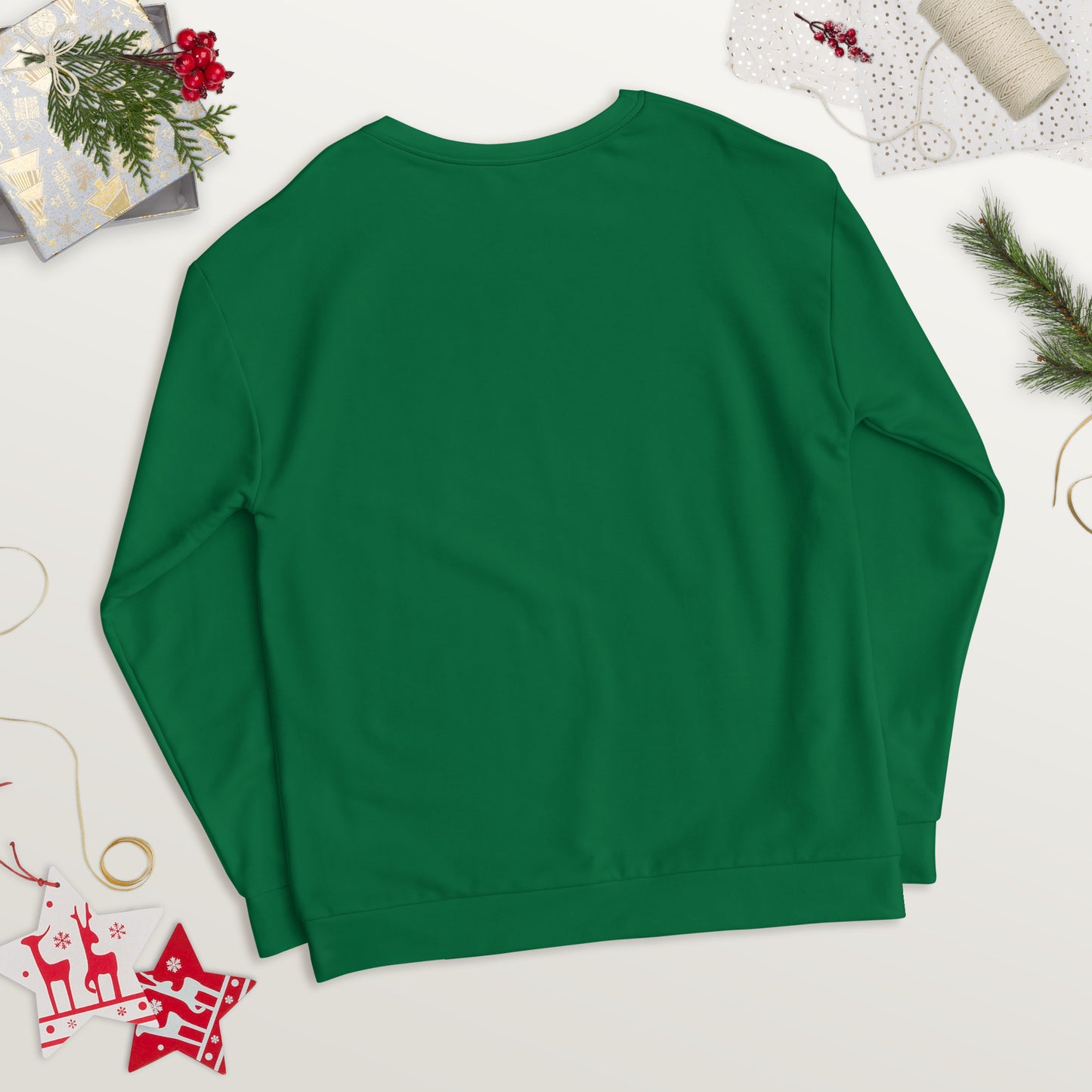 Unisex Sweatshirt Turkey Christmas Jumper - forest green - bring in the turkey (black print)