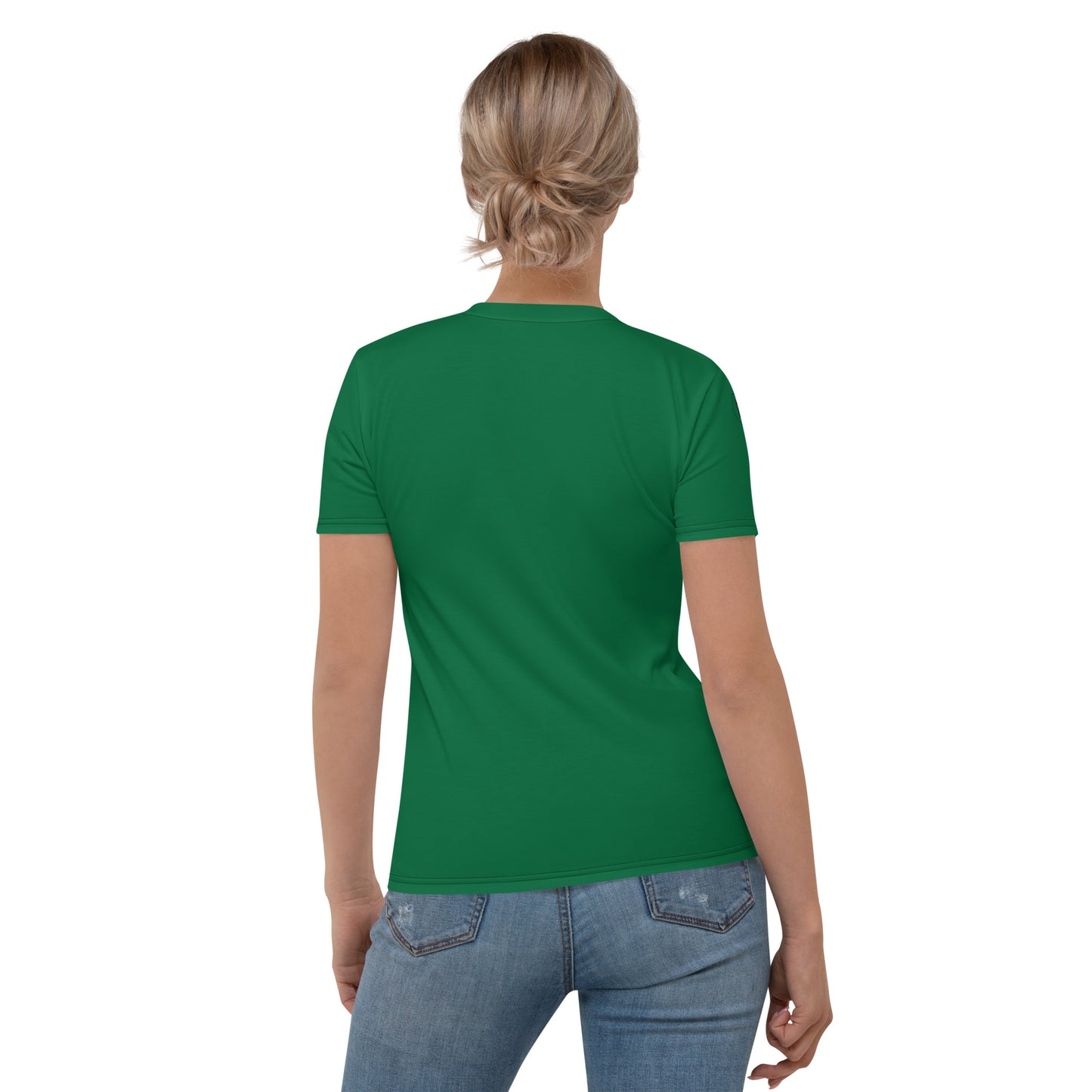 Women's Pidgin Christmas Tree Christmas T-Shirt - forest green - I go chop chicken for xmas ooo (black print)