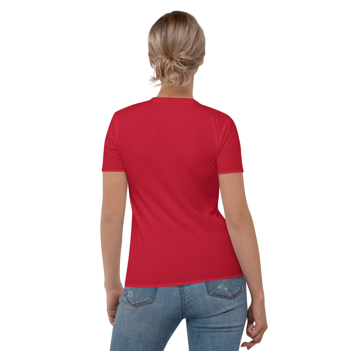 Women's Pidgin Christmas Tree Christmas T-Shirt - red - I go chop chicken for xmas ooo (black print)