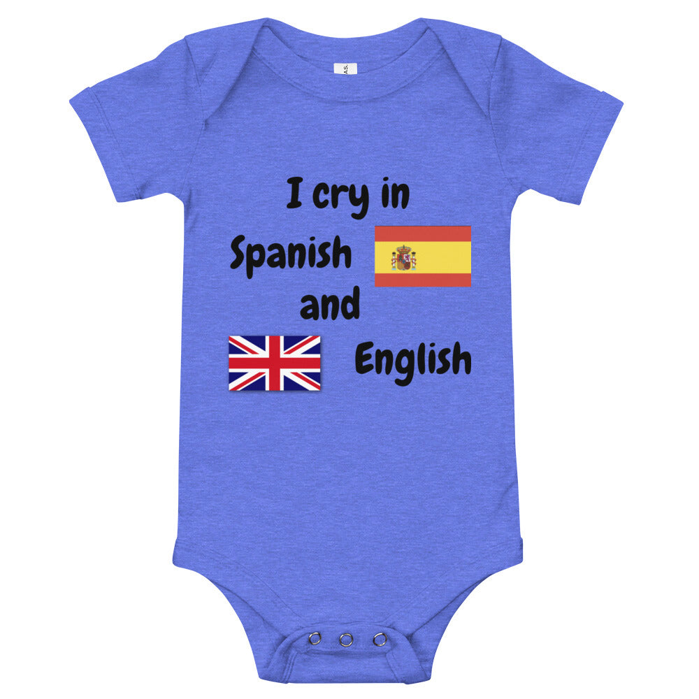 Baby Bilingual SS One Piece - ES + EN (black print)