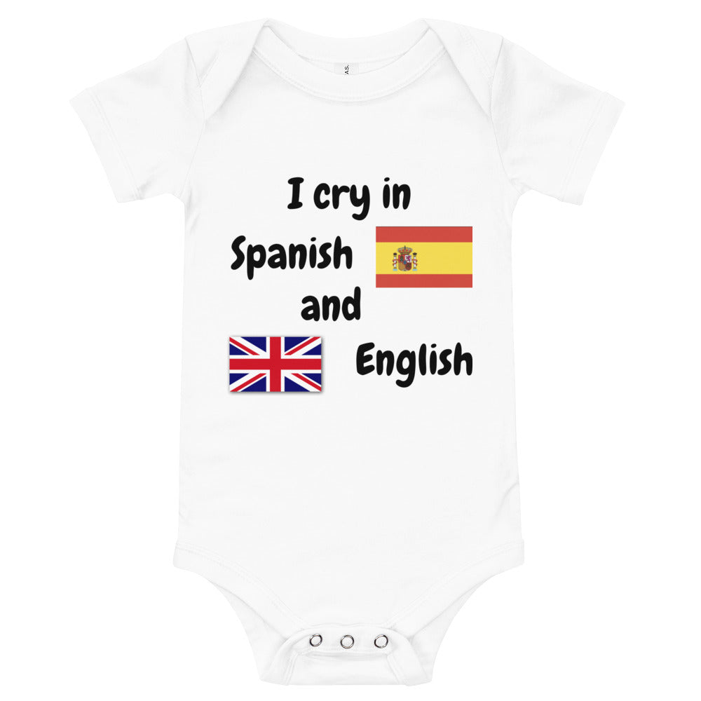 Baby Bilingual SS One Piece - ES + EN (black print)