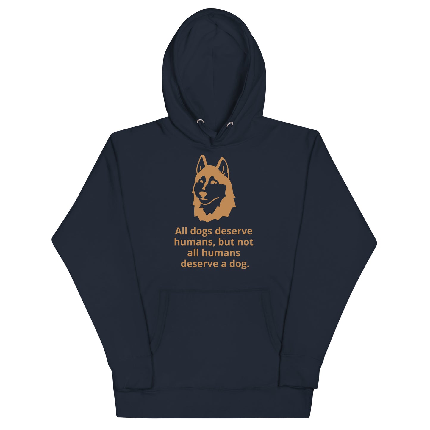 Unisex Dog Lover Hoodie - Husky (brown print)