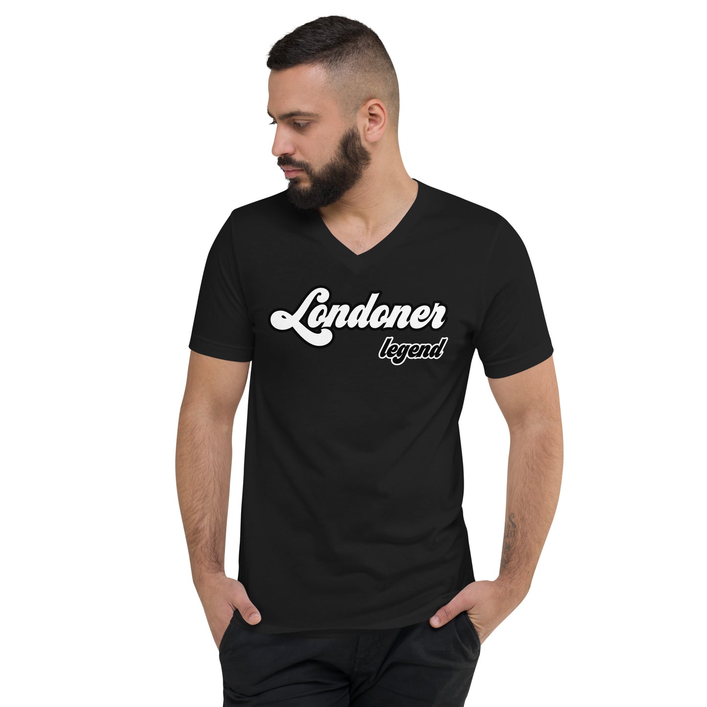 Unisex Short Sleeve V-Neck T-Shirt (Londoner Legend)