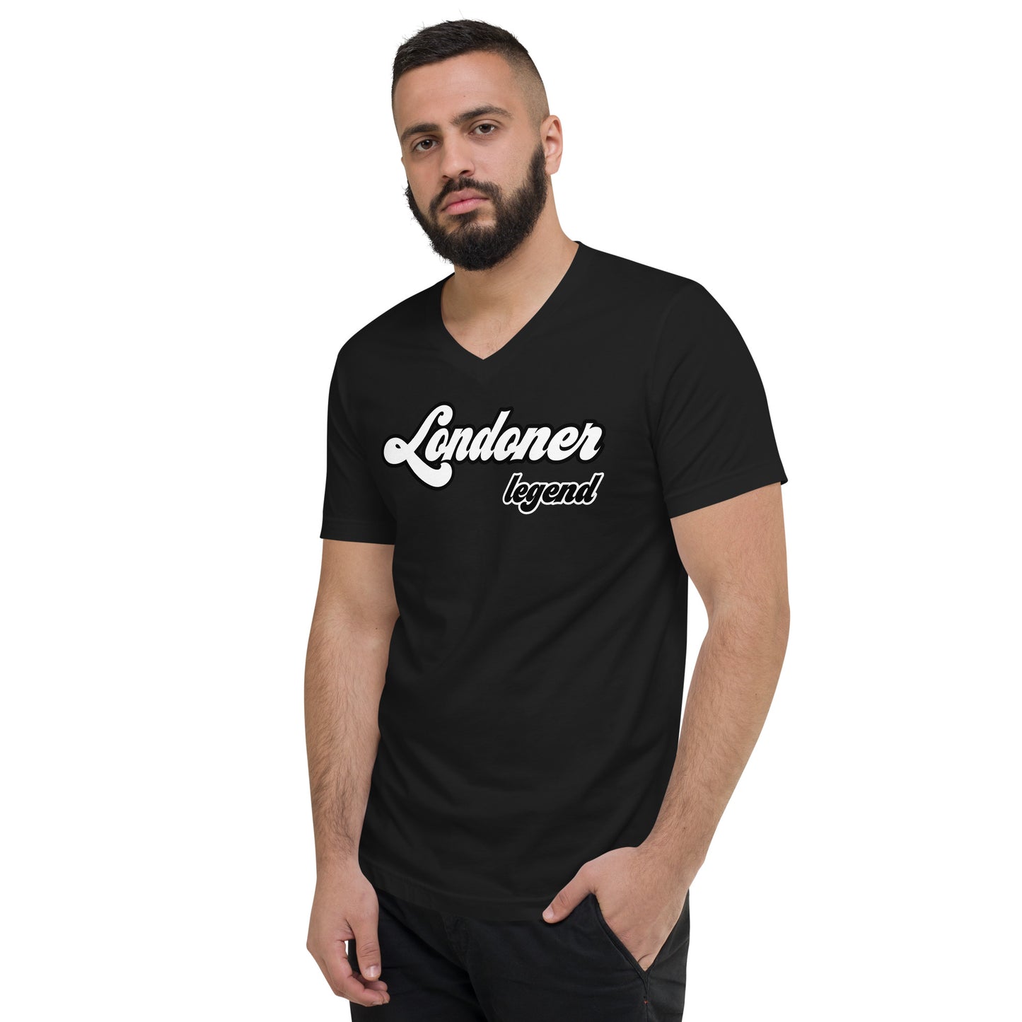 Unisex Short Sleeve V-Neck T-Shirt (Londoner Legend)