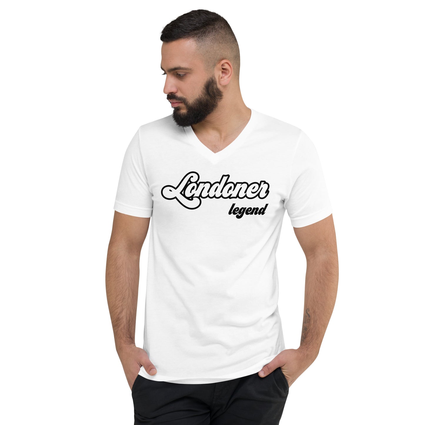 Unisex Short Sleeve V-Neck T-Shirt (Londoner Legend)