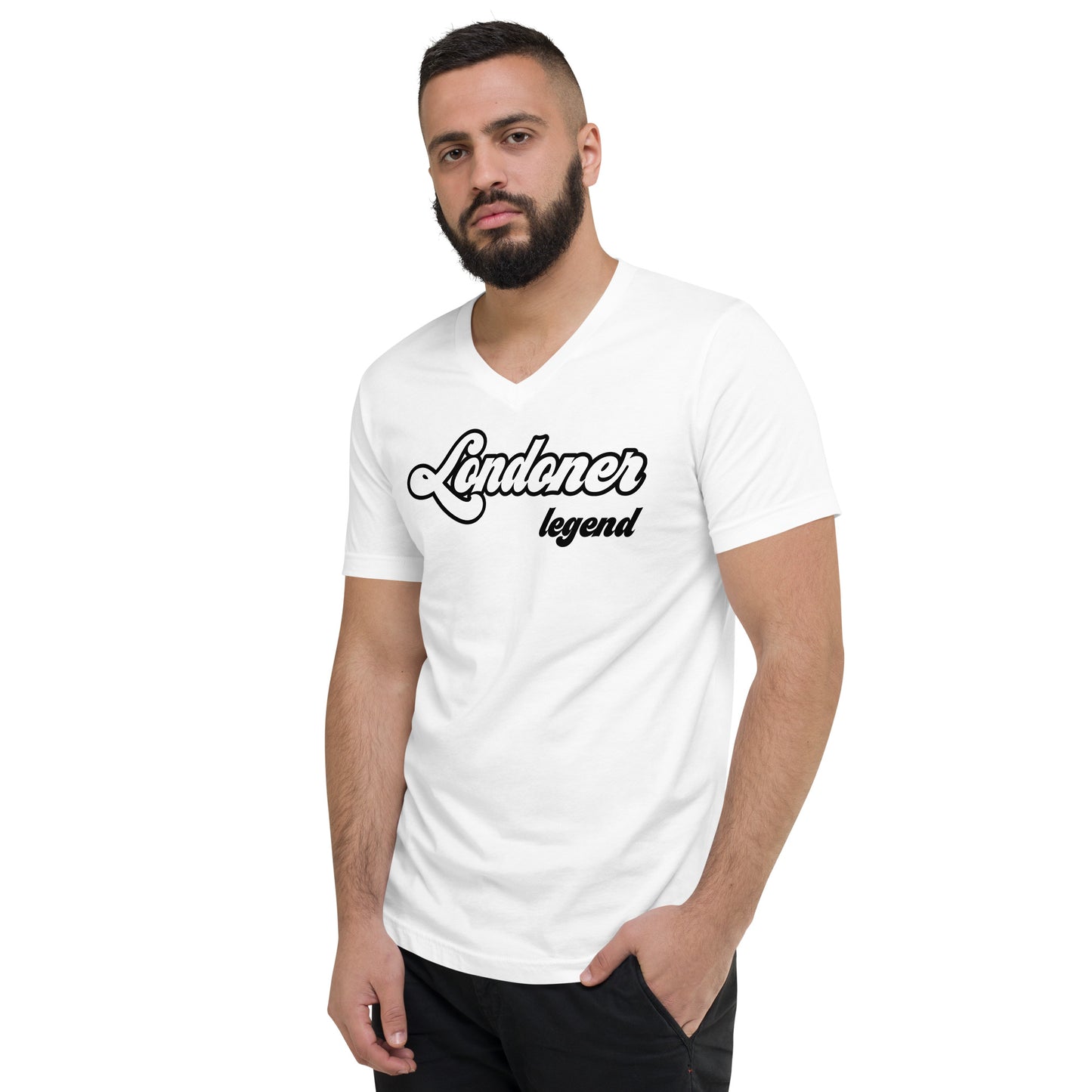 Unisex Short Sleeve V-Neck T-Shirt (Londoner Legend)