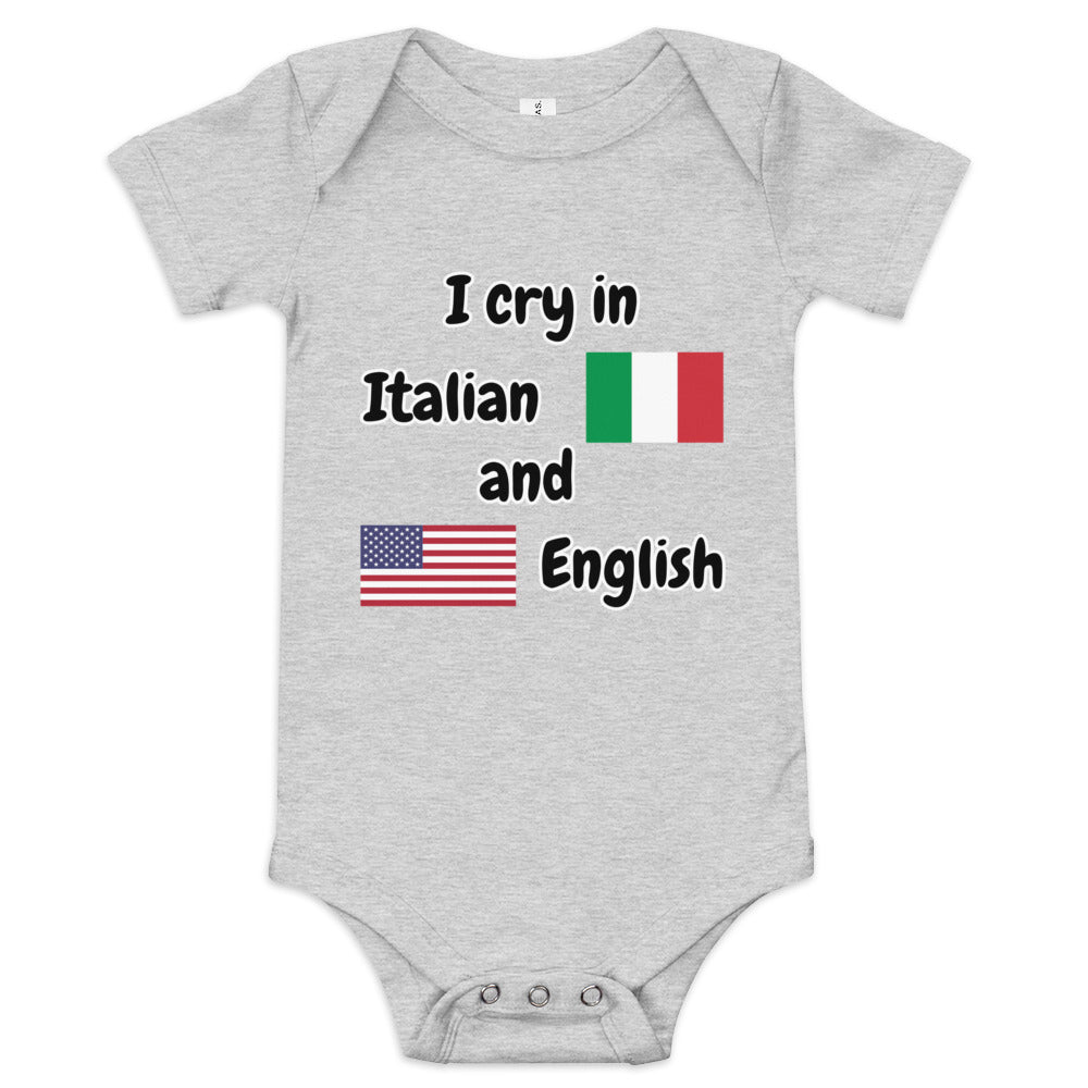 Baby Bilingual One Piece - English US and Italian