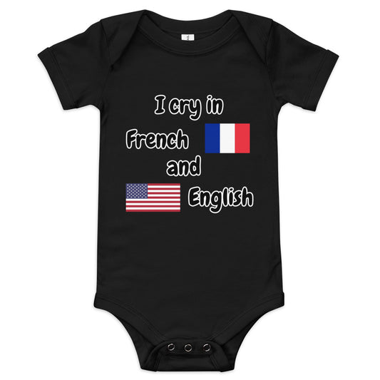 Baby Bilingual One Piece - English US and French