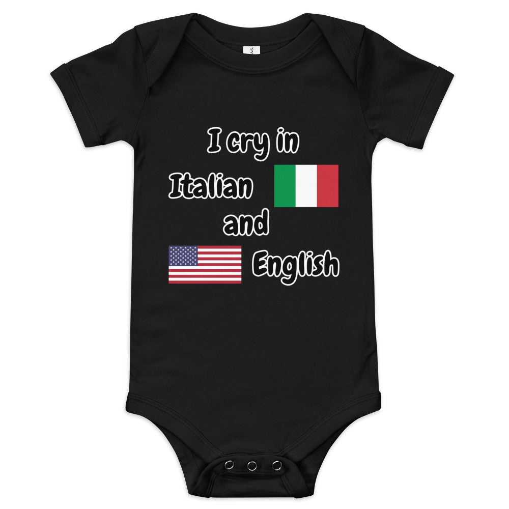 Baby Bilingual One Piece - English US and Italian