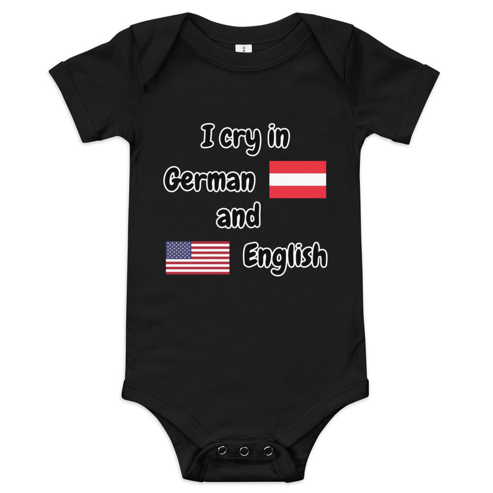 Baby Bilingual One Piece - English US and Austrian German