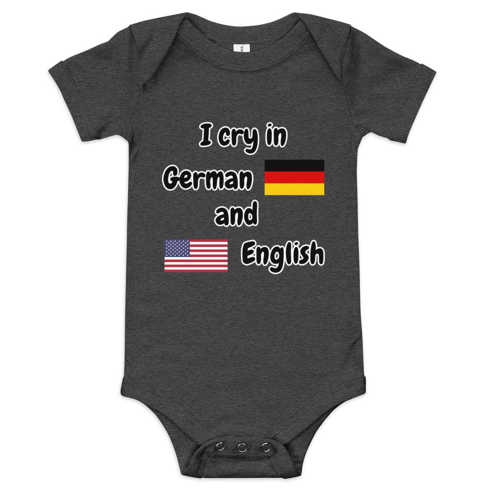 Baby Bilingual One Piece - English US and German