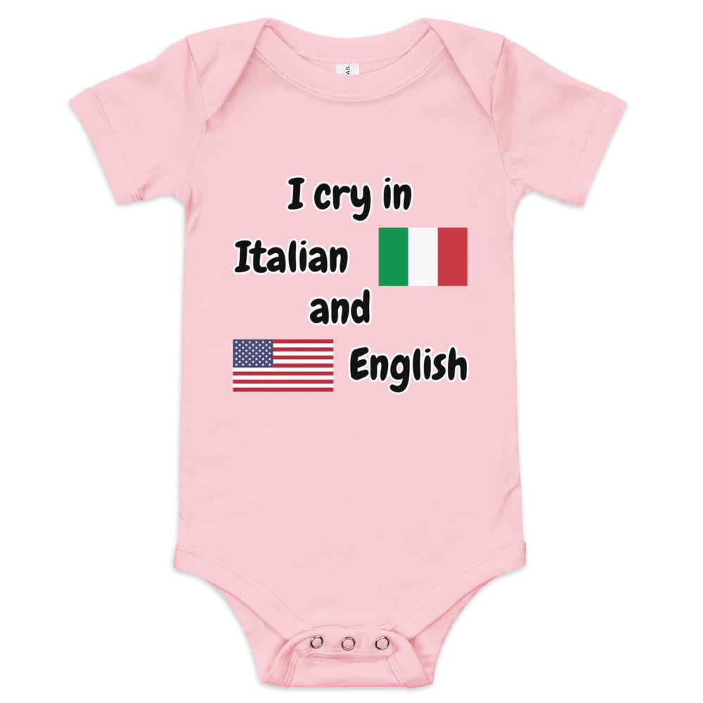 Baby Bilingual One Piece - English US and Italian