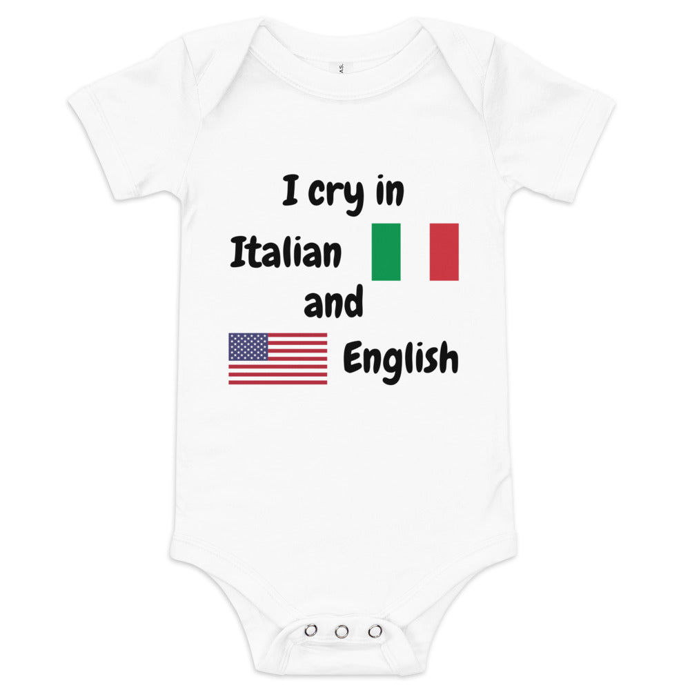 Baby Bilingual One Piece - English US and Italian