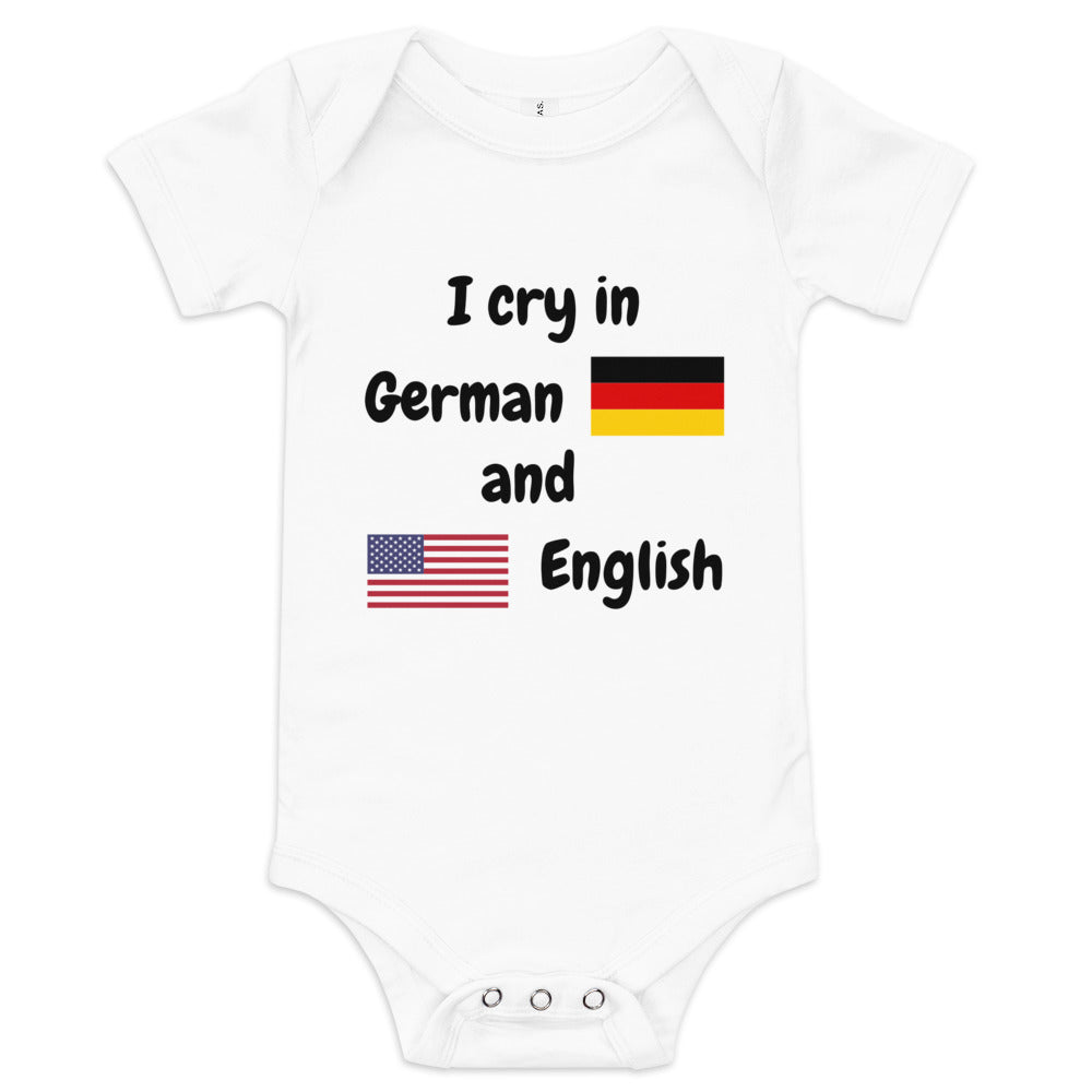 Baby Bilingual One Piece - English US and German