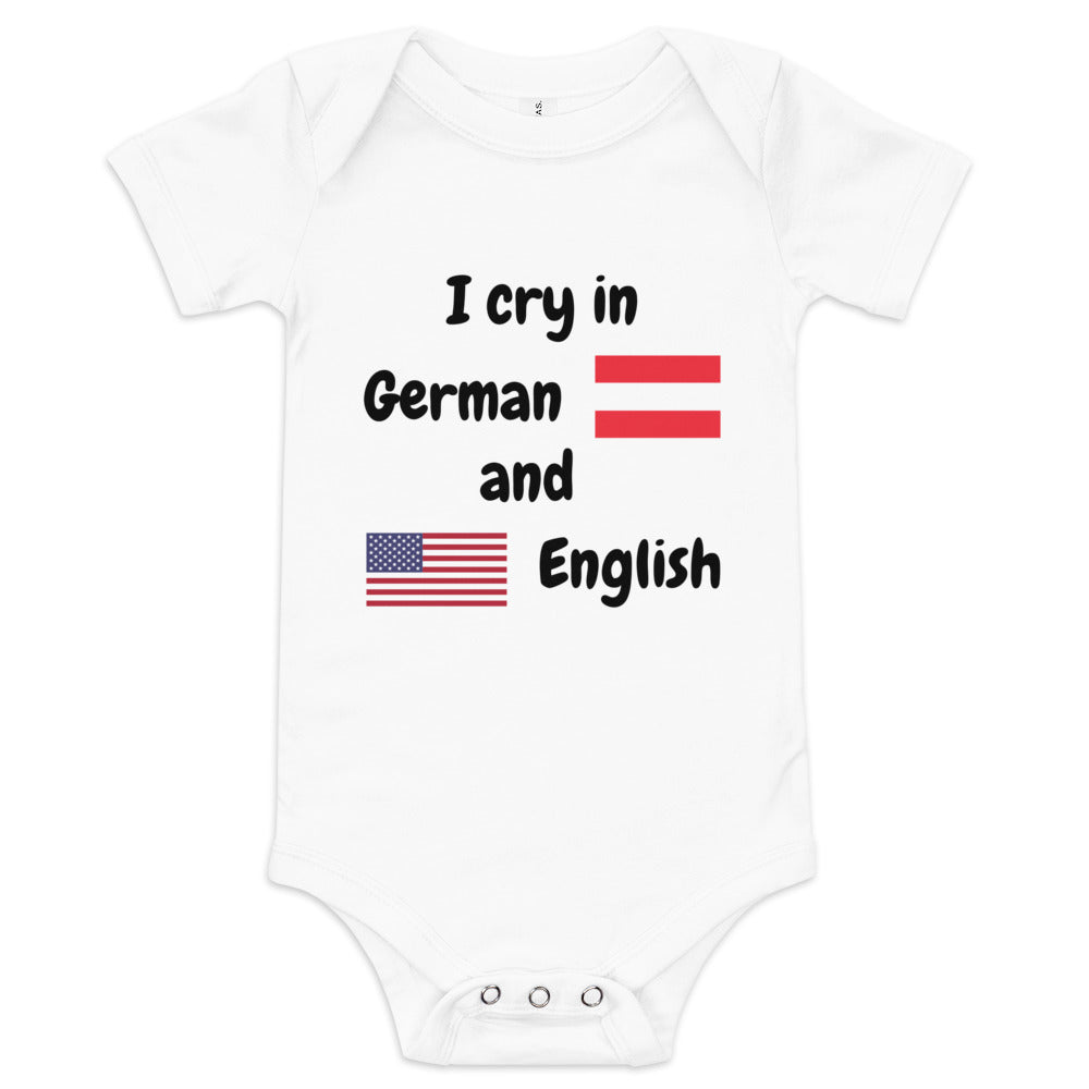 Baby Bilingual One Piece - English US and Austrian German