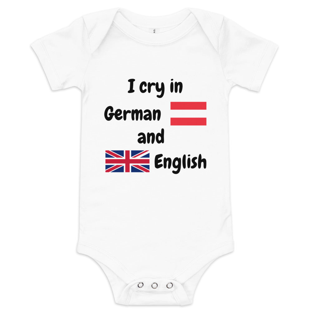 Baby Bilingual One Piece - English and Austrian German