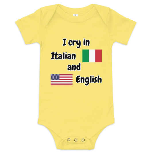 Baby Bilingual One Piece - English US and Italian