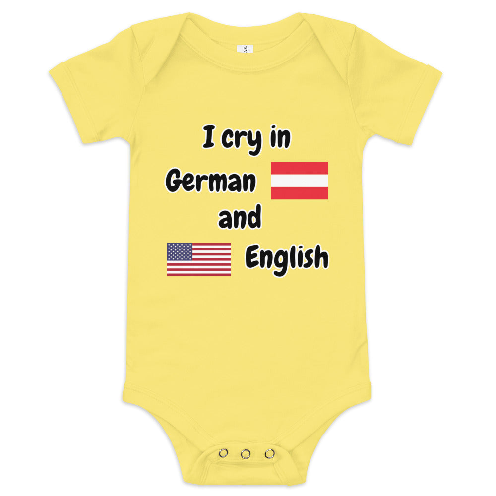 Baby Bilingual One Piece - English US and Austrian German