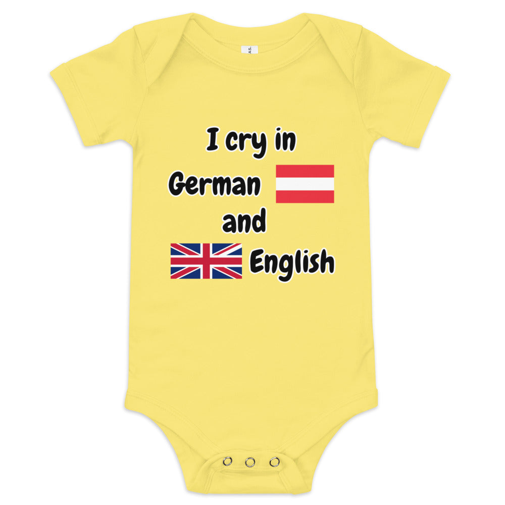 Baby Bilingual One Piece - English and Austrian German