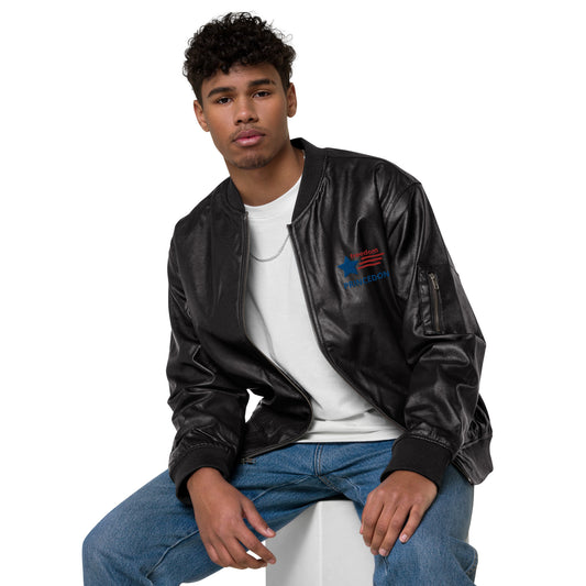 Unisex Leather Bomber Jacket (Freedom Princedon)