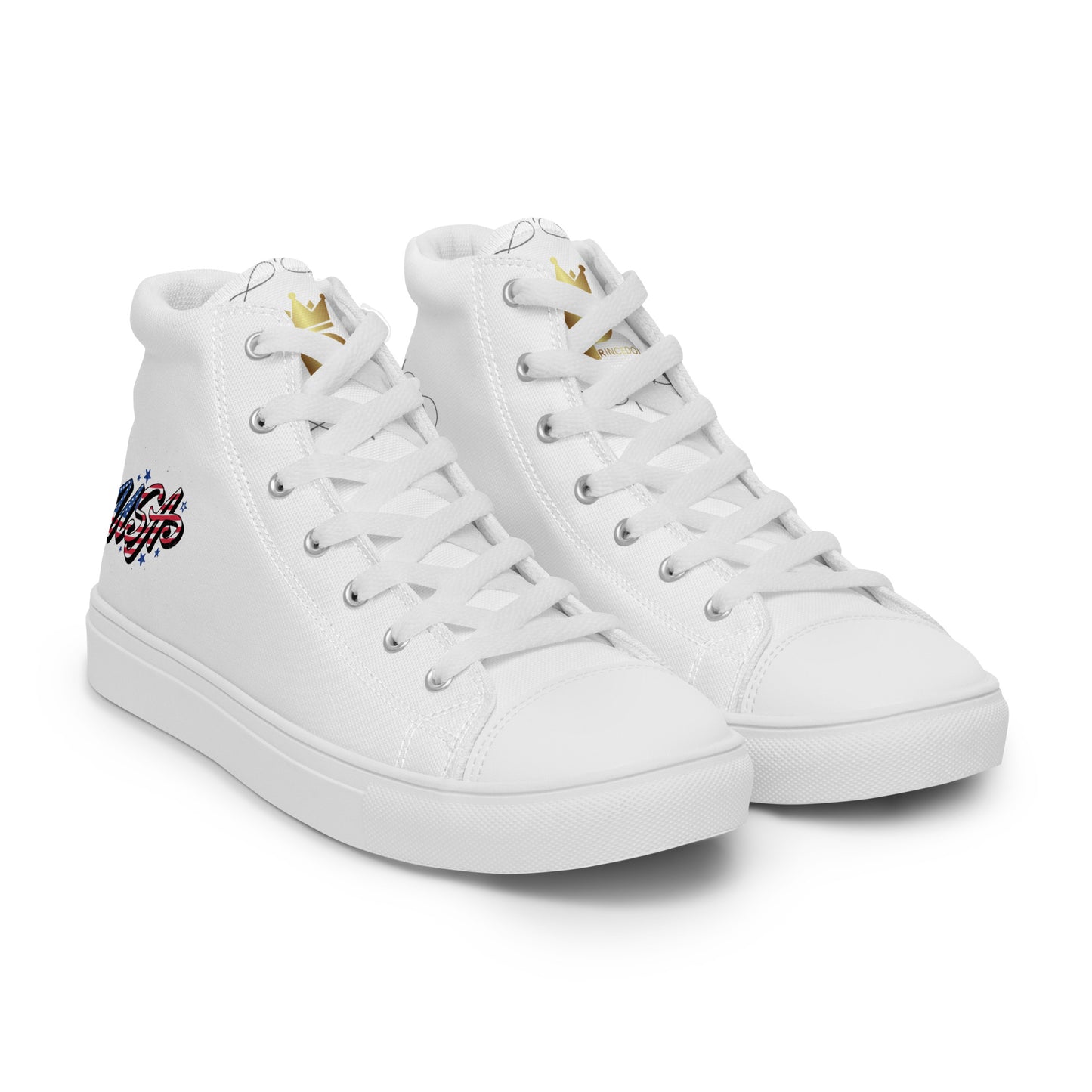 Men’s high top canvas shoes (USA, PRINCEDON LOGO)