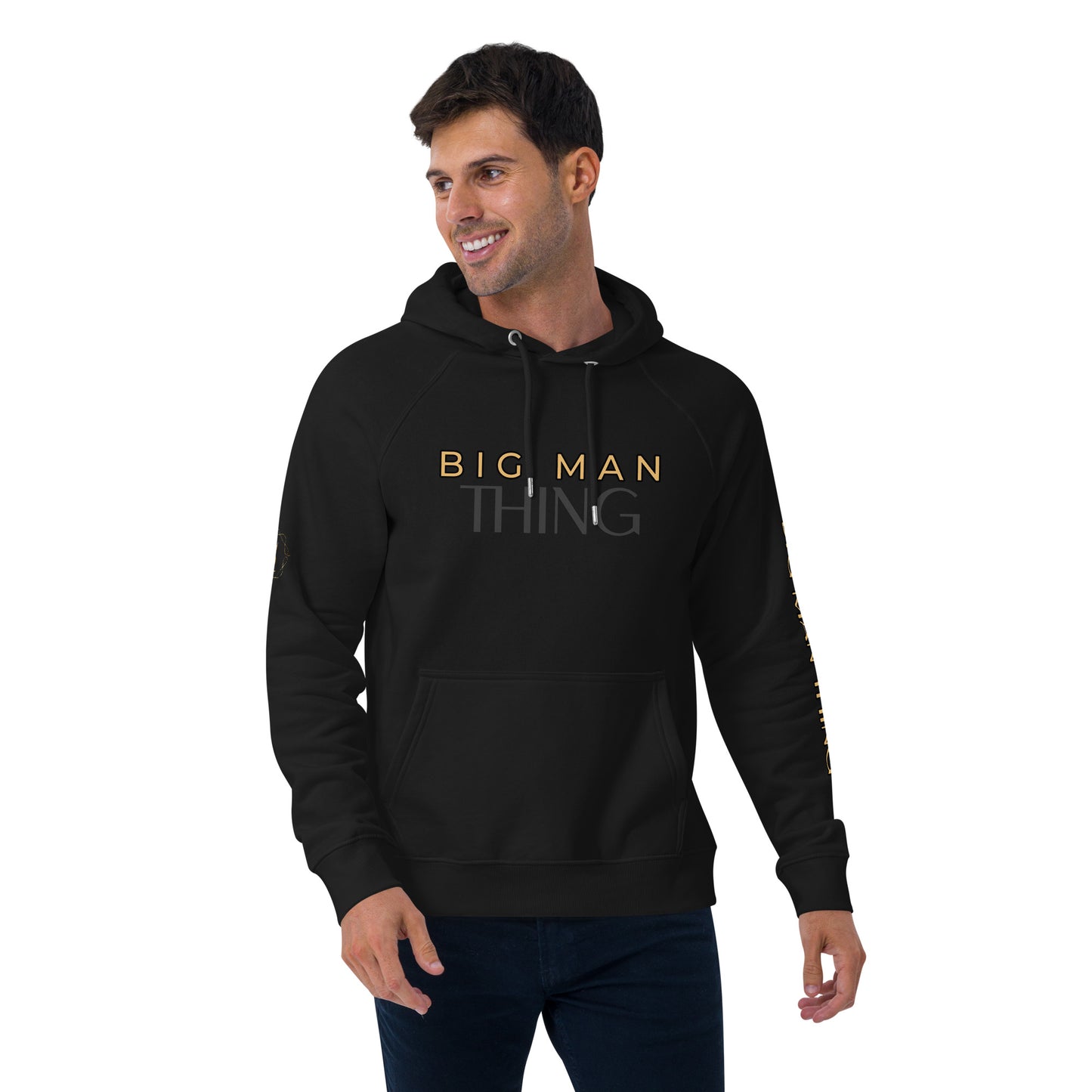 Unisex eco raglan hoodie (BIG MAN THING GOLD)