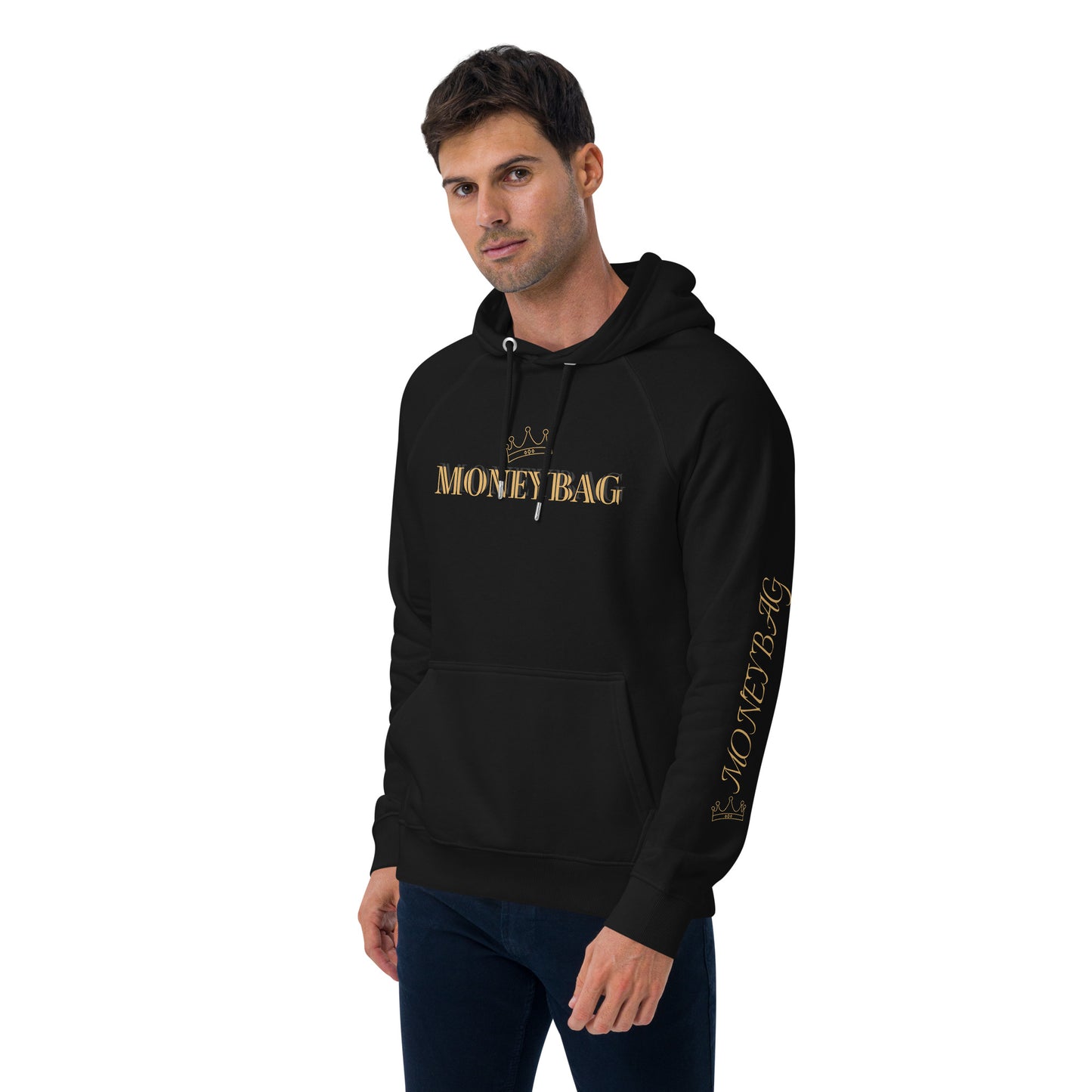 Unisex eco raglan hoodie (MONEY BAG GOLD)