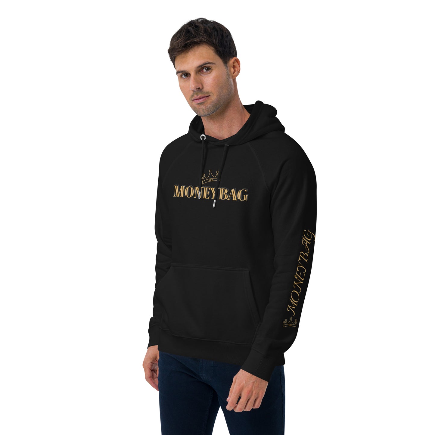 Unisex Eco Raglan Hoodie (MONEY BAG GOLD)