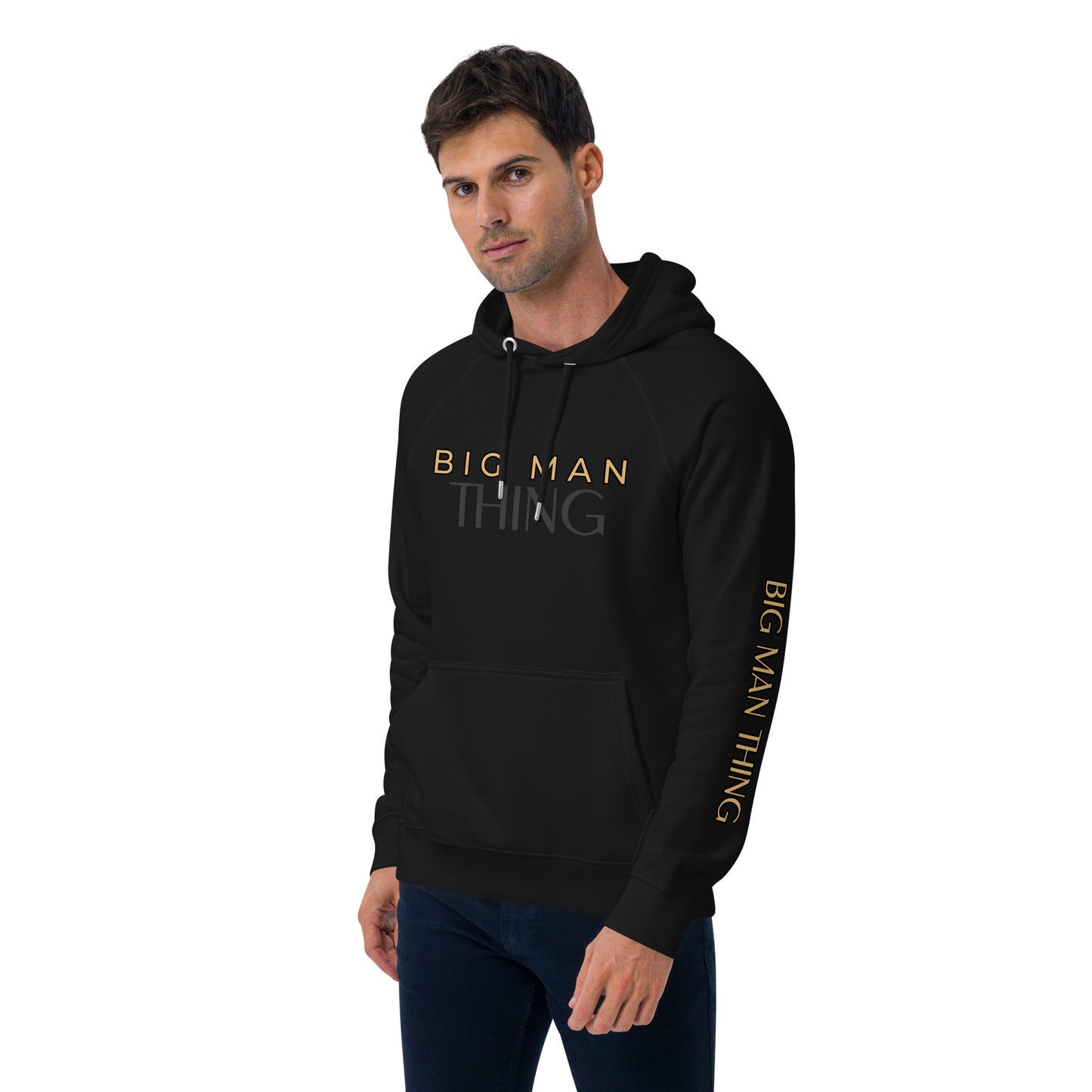 Unisex eco raglan hoodie (BIG MAN THING GOLD)