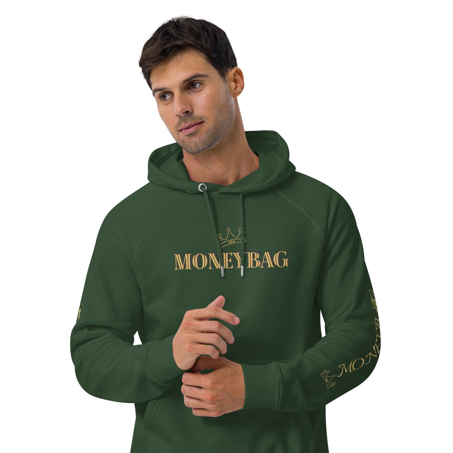 Unisex eco raglan hoodie (MONEY BAG GOLD)