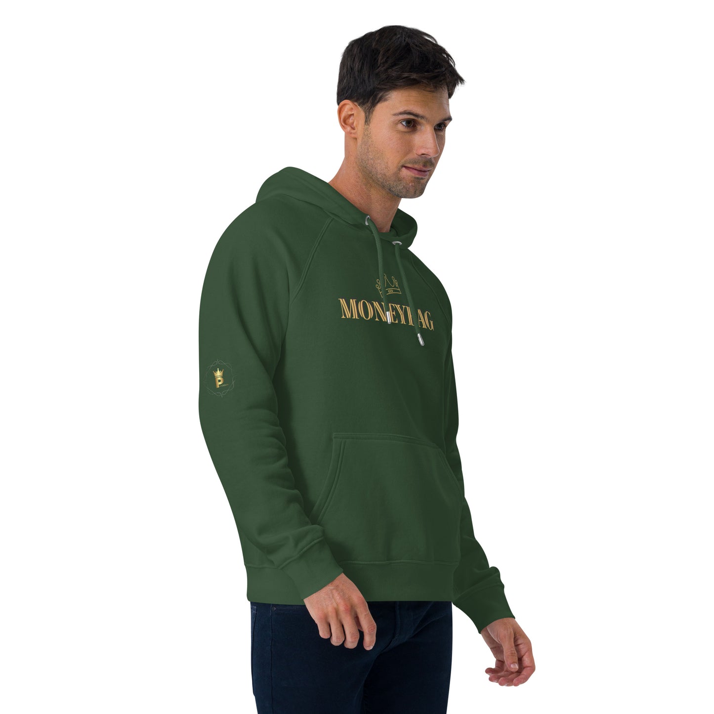 Unisex Eco Raglan Hoodie (MONEY BAG GOLD)