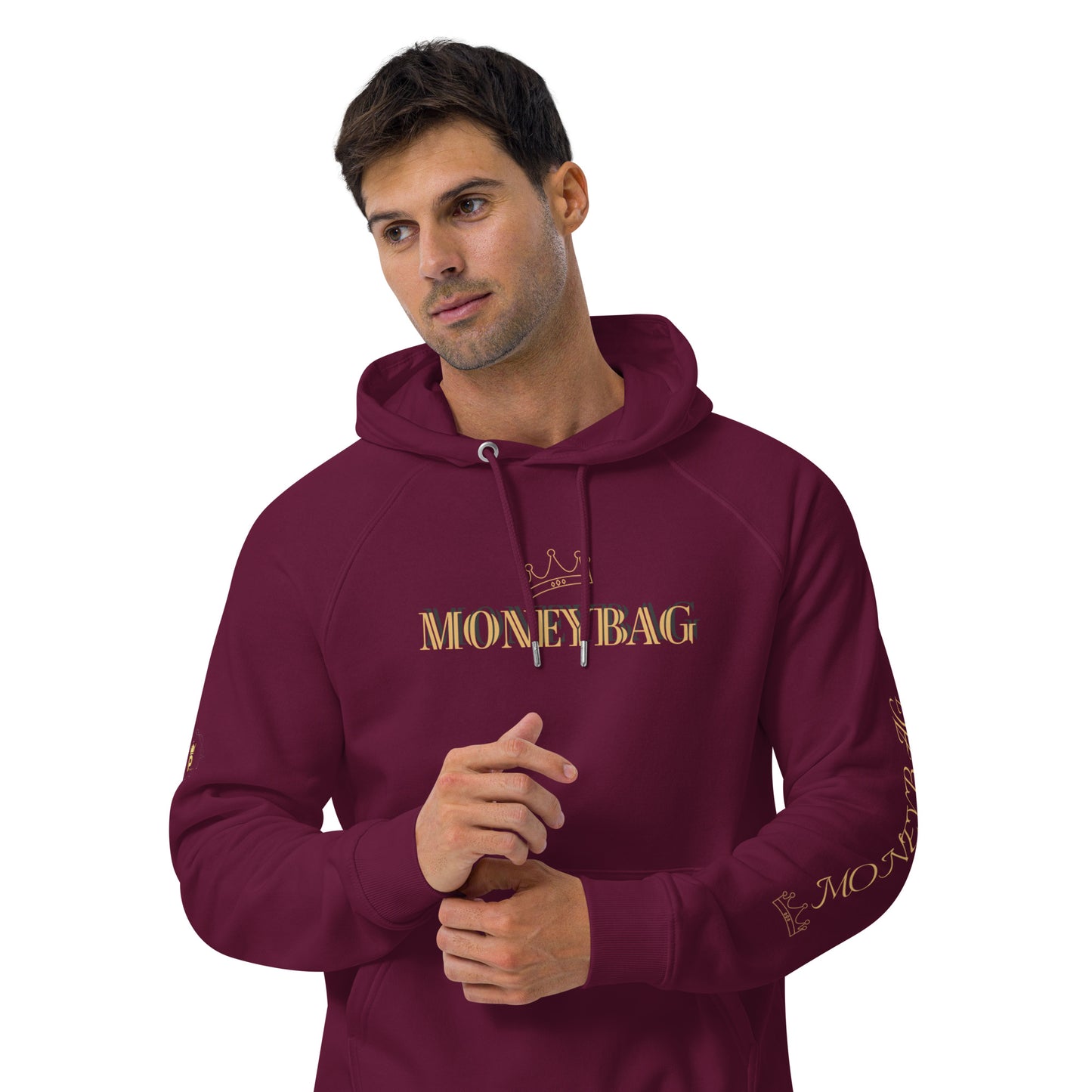 Unisex Eco Raglan Hoodie (MONEY BAG GOLD)