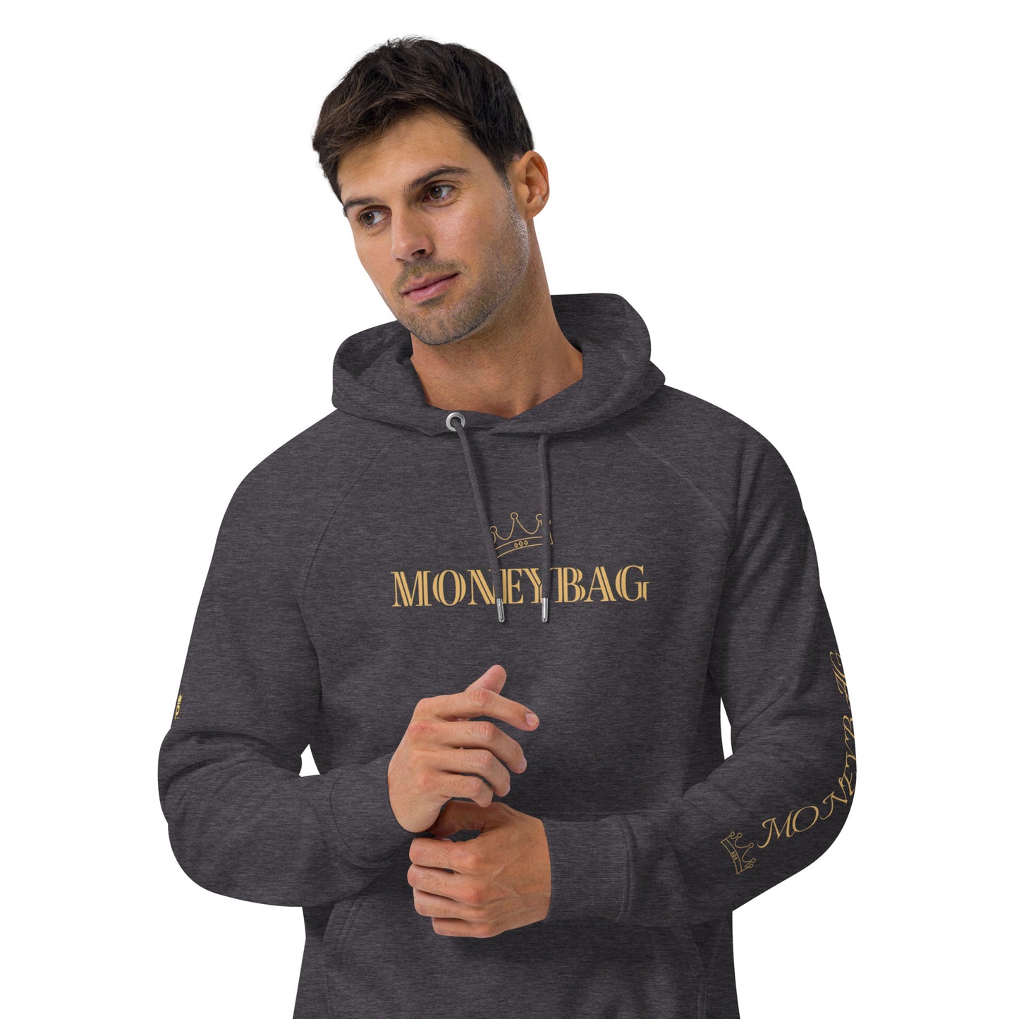 Unisex Eco Raglan Hoodie (MONEY BAG GOLD)